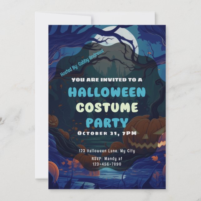 Invitación Bosque de los farolillos de Jack-O'Full Moon Hallo (Anverso)