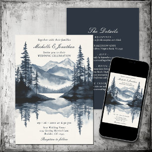Invitación Bosque de los lagos de las montañas rusas todo en 