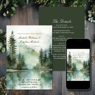 Invitación Bosque de los lagos de las montañas rusas todo en