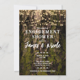 Invitación Bosque de madera musgosa árbol bosque luces brilla