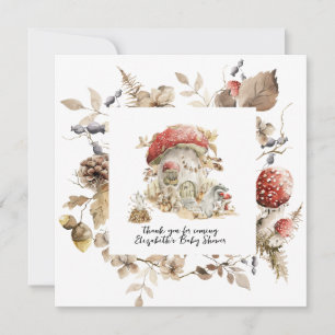 Invitación Bosque de otoño champiñones Baby Shower