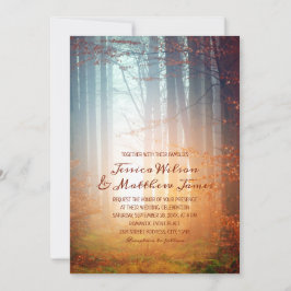 Invitación Bosque de otoño rústico Borgoña Boda de campo otoñ