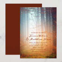 Invitación Bosque de otoño rústico Borgoña Boda de campo otoñ