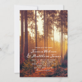 Invitación Bosque de otoño rústico Colores de otoño boda rura