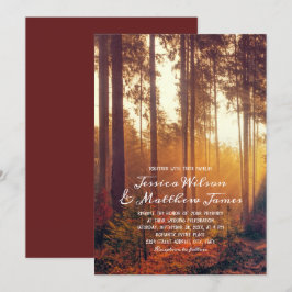Invitación Bosque de otoño rústico Colores de otoño boda rura