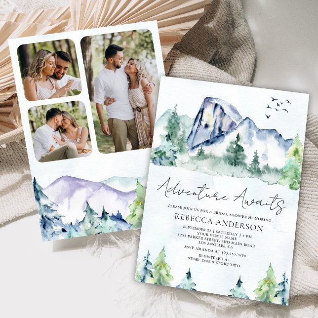 Invitación Bosque de pinos de montaña Foto Despedida de solte (Subido por el creador)