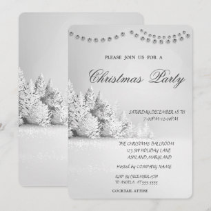 Invitación Bosque de pinos de Navidad, luces fiesta de Navida