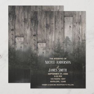 Invitación Bosque de pinos del lago Wilderness & Boda de made
