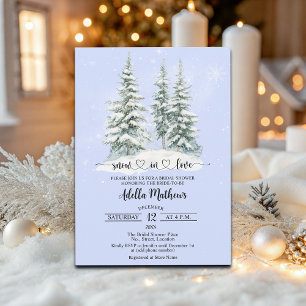 Invitación Bosque de pinos en la elegante ducha de nevadas