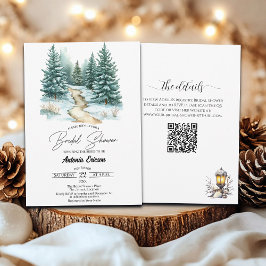 Invitación Bosque de pinos en la elegante ducha de nevadas