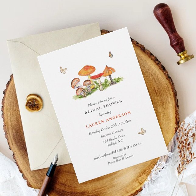 Invitación Bosque de Woodland Mushroom Bridal (Subido por el creador)