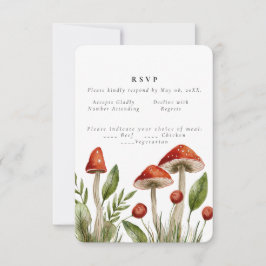 Invitación Bosque de Woodland Watercolor Mushroom Boda