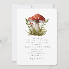 Invitación Bosque de Woodland Watercolor Mushroom Boda