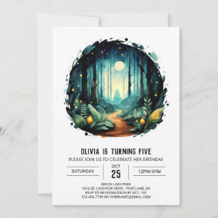 Invitación Bosque Editable Encantado Cumpleaños del Bosque En