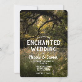 Invitación Bosque Encantado Árbol de Boda Floral Rústico