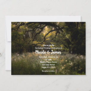 Invitación Bosque Encantado Árbol de Boda Floral Rústico