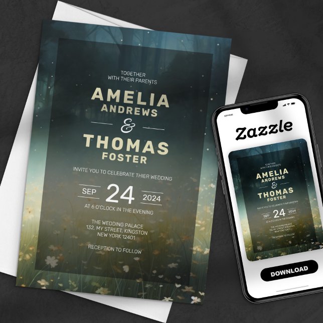 Invitación Bosque Encantado Boda de Cuento de Hadas Caprichos (Subido por el creador)