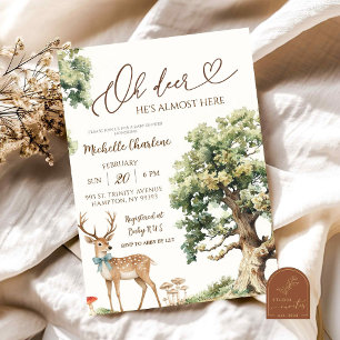 Invitación Bosque Encantado Ciervo Baby Shower