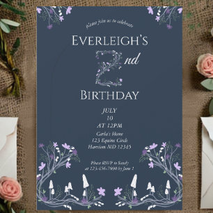 Invitación Bosque Encantado Cumpleaños Número Dos Hongo