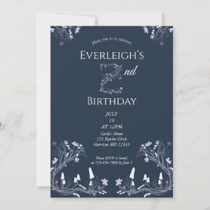 Invitación Bosque Encantado Cumpleaños Secundario de Champiño