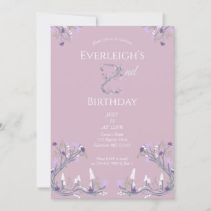 Invitación Bosque Encantado Cumpleaños Segundo Champiñón