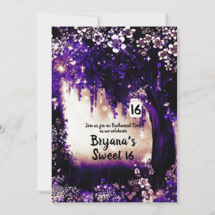 Invitación Bosque Encantado de Madera de Fantasía Cumpleaños 
