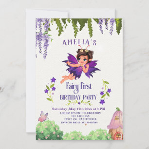 Invitación Bosque encantado del primer cumpleaños del primer