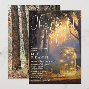 Invitación Bosque Encantado en Tarro de Mason Cena de Ensayo