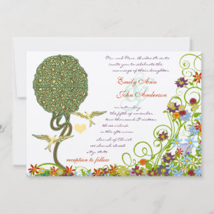 Invitación Bosque Encantado Floral de Parche Mítico Árbol