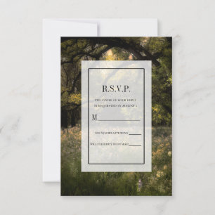 Invitación Bosque Encantado Floral Rústico Árbol de Boda RSVP