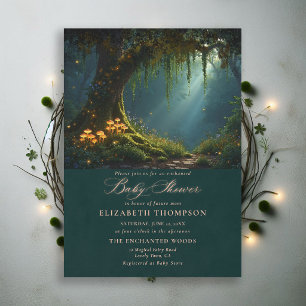 Invitación Bosque Encantado Hongos Bosque Brillante Fiesta de