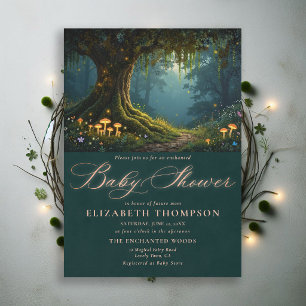 Invitación Bosque Encantado Hongos Camino de Bosque Fiesta de
