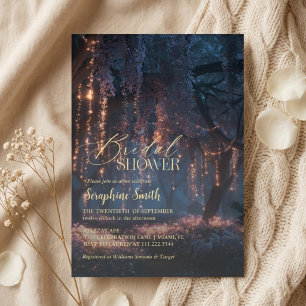 Invitación Bosque Encantado Luces de Hadas Purpura Despedida