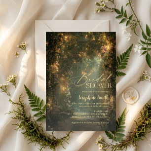 Invitación Bosque Encantado Luces de Hadas Purpura Despedida