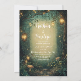Invitación Bosque Encantado Mágico Luces de Hadas para Bodas