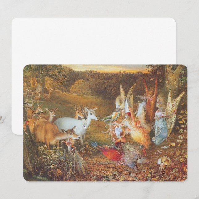 Invitación Bosque encantado por el artista John Anster Fitzge (Anverso / Reverso)