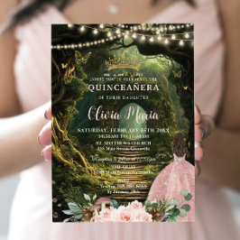 Invitación Bosque encantado Rubor Floral Quinceañera Sweet 16