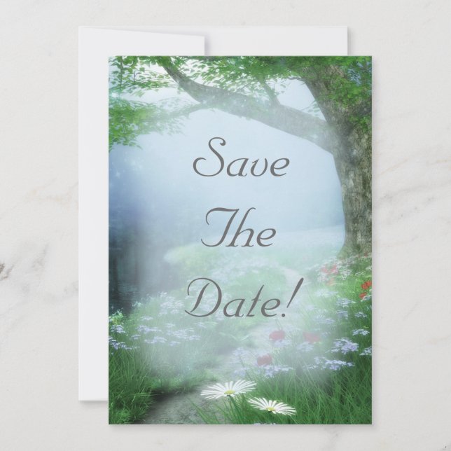 Invitación Bosque Encantado Save The Date Boda (Anverso)