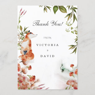 Invitación Bosque Encantado Zorro Lobo Ciervo Boda Agradecimi