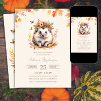 Bosque Encantador Erizo Otoño Baby Shower