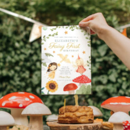 Invitación bosque Fairy First Birhroom Mushroom Woodland