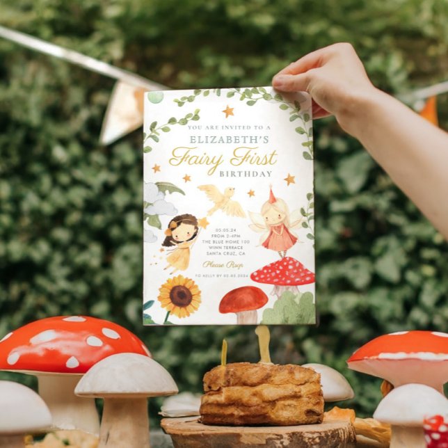Invitación bosque Fairy First Birhroom Mushroom Woodland (Subido por el creador)