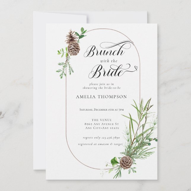 Invitación Bosque Floral | Desayuno Brunch de Despedida de So (Anverso)