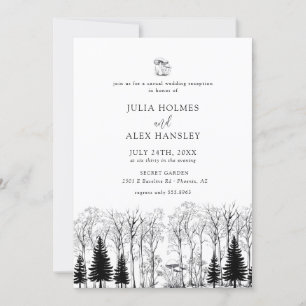 Invitación Bosque forestal pino Boda rústica informal