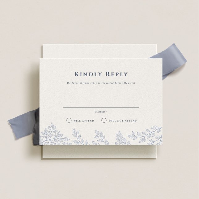 Invitación Bosque Grove Dusty Blue Wedding RSVP (Subido por el creador)