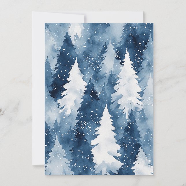 Invitación Bosque Invernal de Pinos Silenciosos (Anverso)