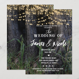 Invitación Bosque Mágico de Hadas con Luces Brillantes para B