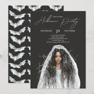 Invitación Bosque minimalista de Halloween embrujado
