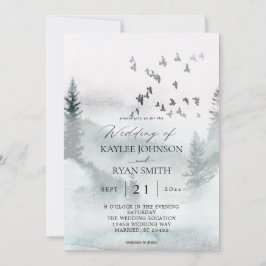 Invitación Bosque natural y Boda de Aves