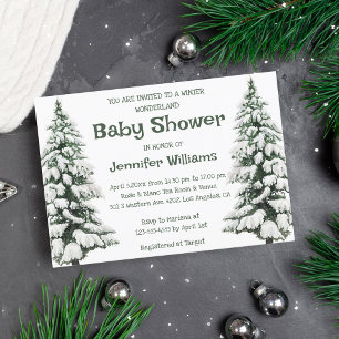 Invitación Bosque Nevado Paisaje Invernal Neutral Celebración